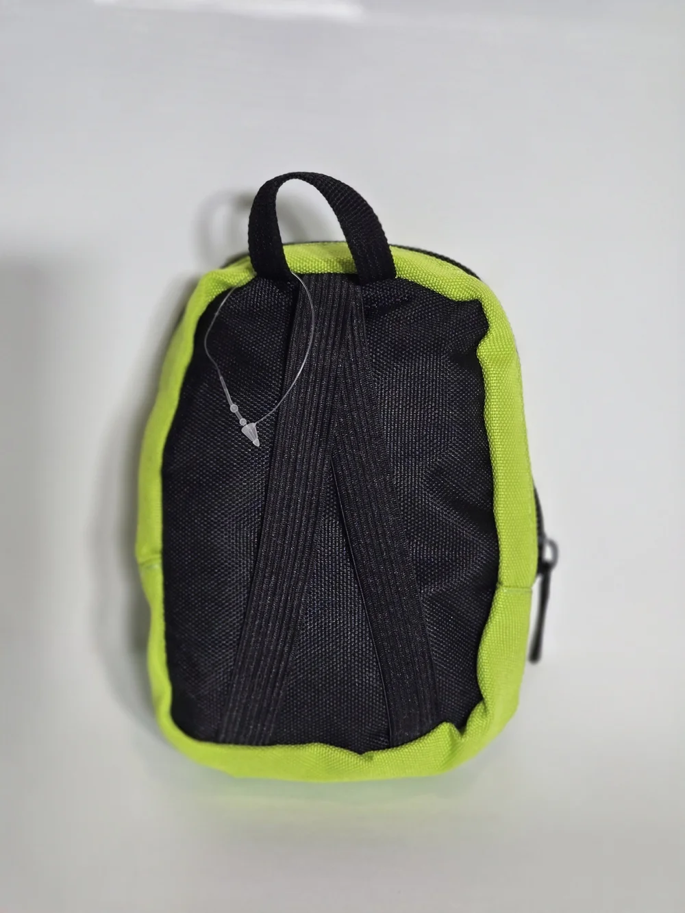 Lime Green Mini Backpack for Men - Casual Everyday Pack. keyring wallet.
